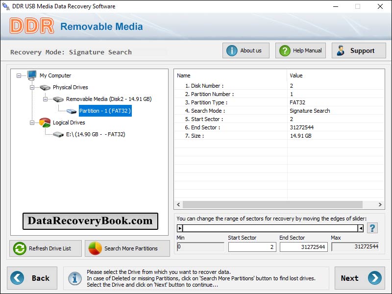 Screenshot of Removable Media Data Recovery