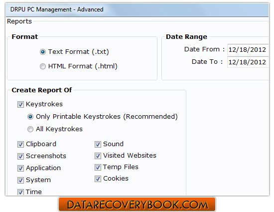 Screenshot of Remote Keylogging Software