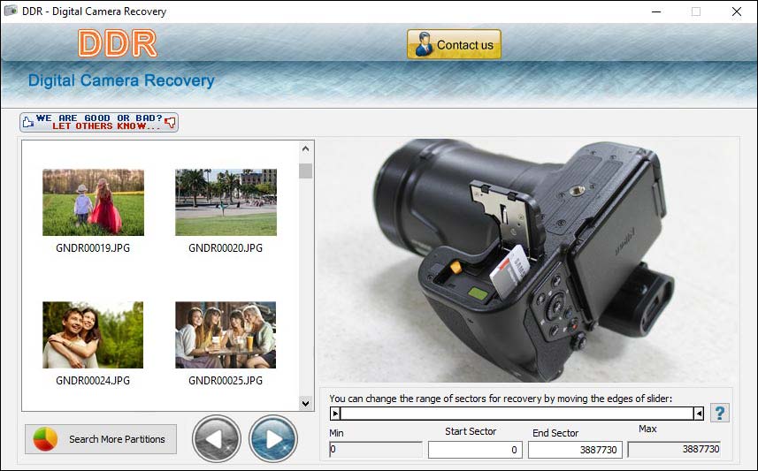 Цифровая фотокамера восстановления данных утилиты
