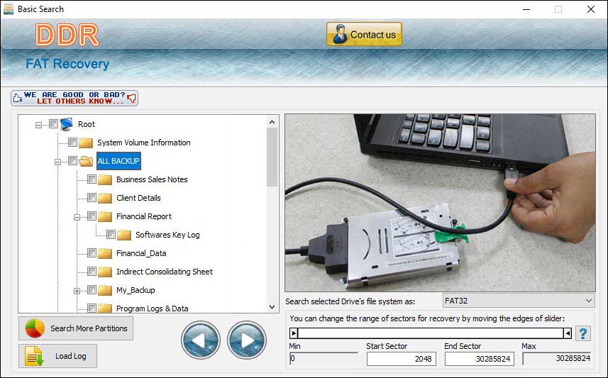 Screenshot of FAT Partition Recovery Software