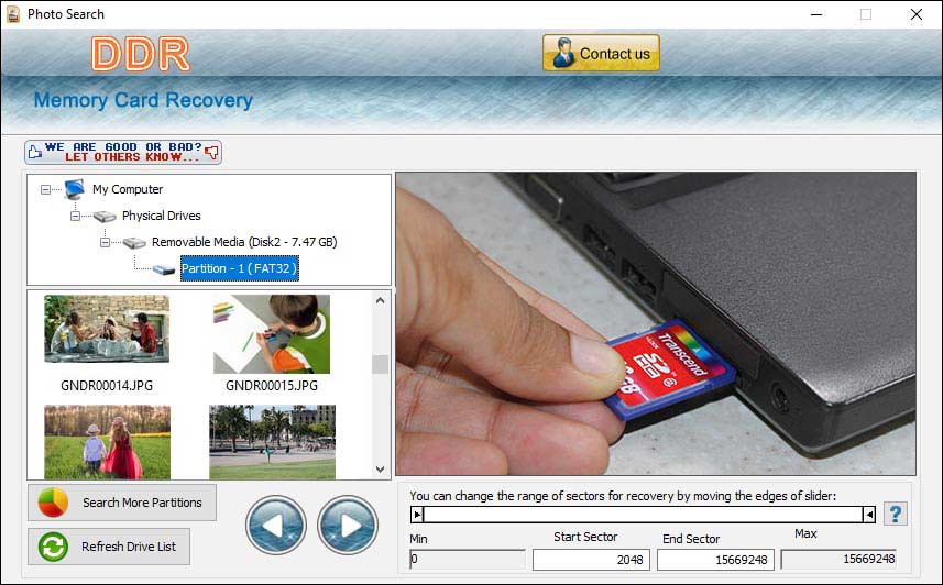 Multimedia Card Undelete Tool screen shot