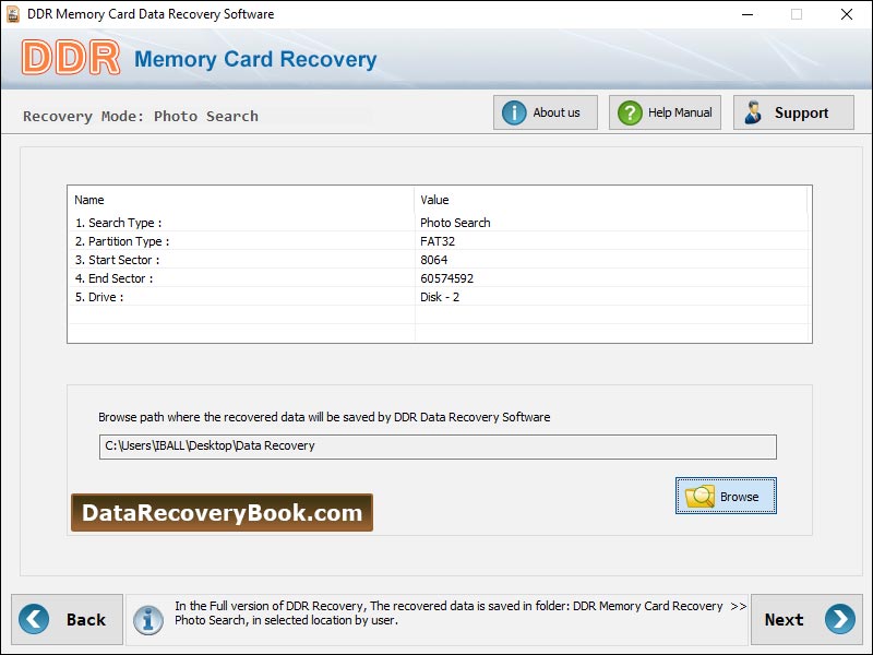 Screenshot of Memory Card Recovery Software