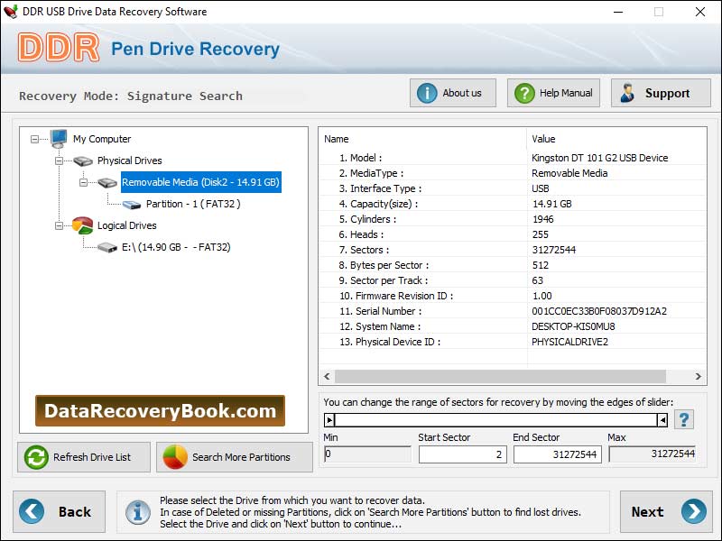 Recover USB Drive Data screen shot