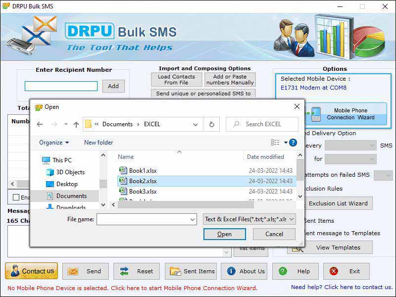 Screenshot of Pocket PC Bulk SMS