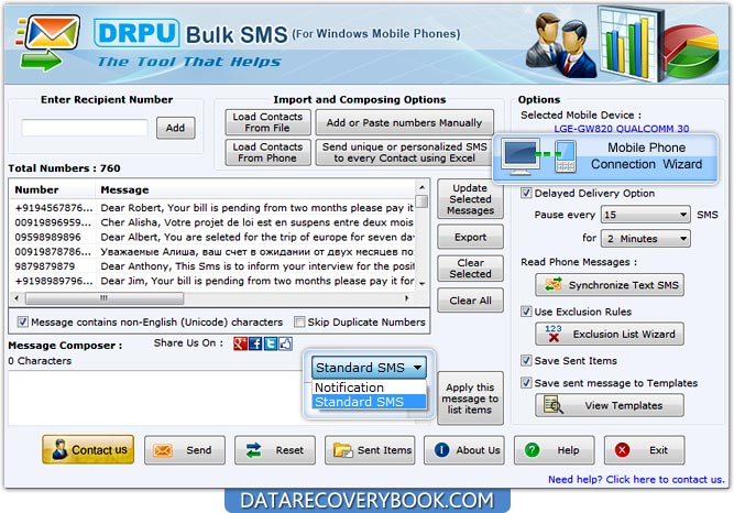 Bulk SMS Software – Windows Mobile