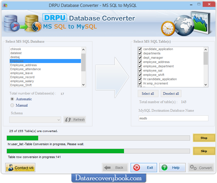  MSSQL to MySQL Database Converter Software