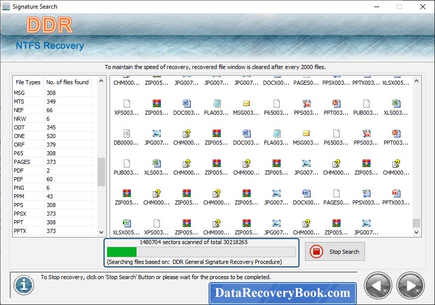 NTFS Data progress bar