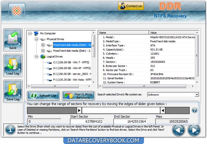 Fixed Hard Disk Media NTFS Data Recovery